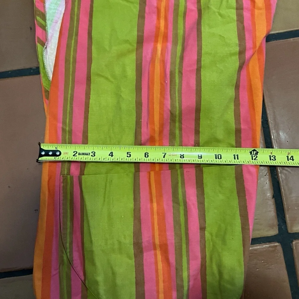 Vtg 1960s Marimekko Finland Stripe Mini Dress Design Research XS Cotton